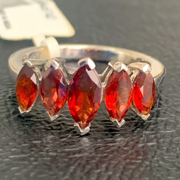 Karis Garnet Ring Size 7 – 5 Marquise Stones, January Birthstone Gift - Picture 11 of 11